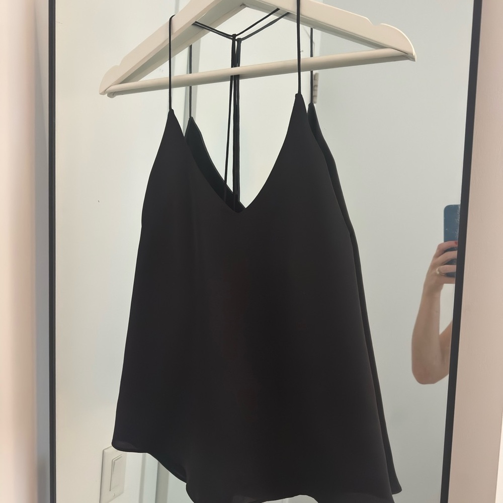 Black Satin Tank Top